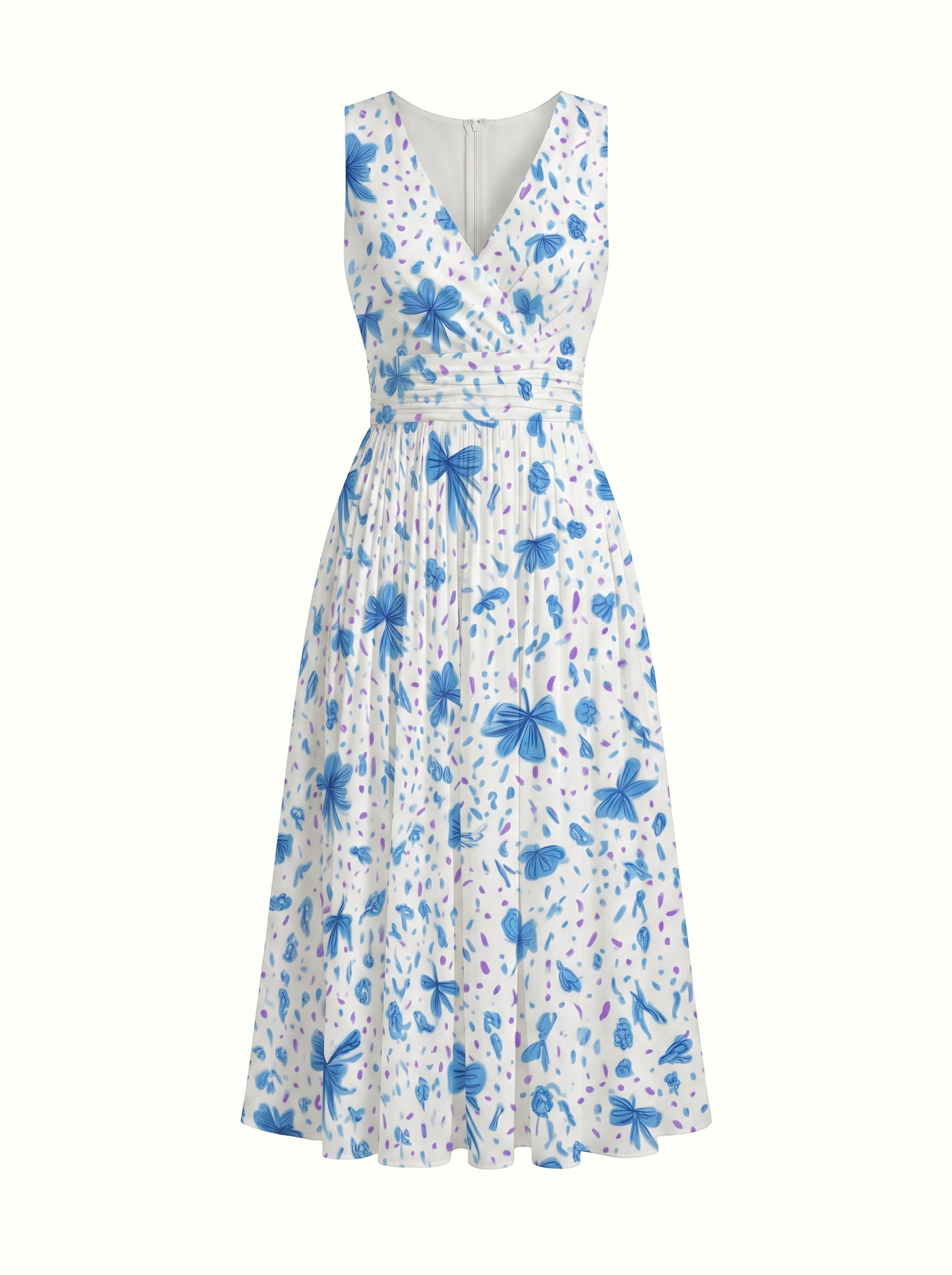 CORINNE
Floral Print V Neck A Line Midi Dress