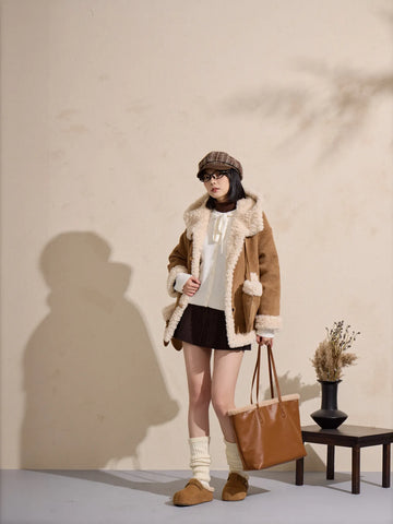 Cozy Faux Shearling Hooded Jacket