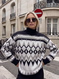 Cozy Fair Isle Mock Neck Sweater
