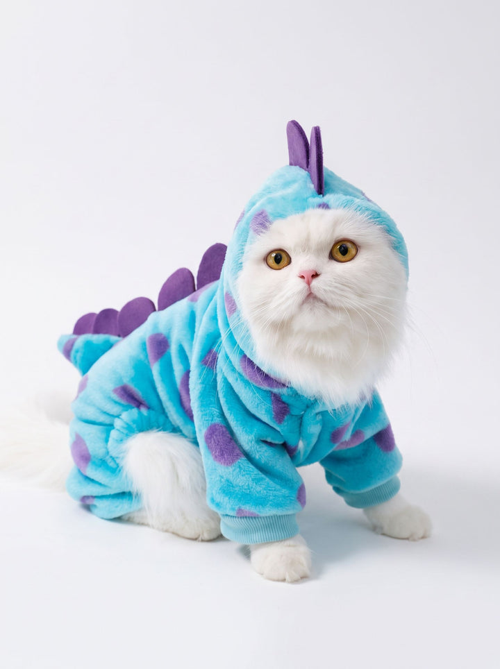 Cozy Fleece Monster Cat Hoodie