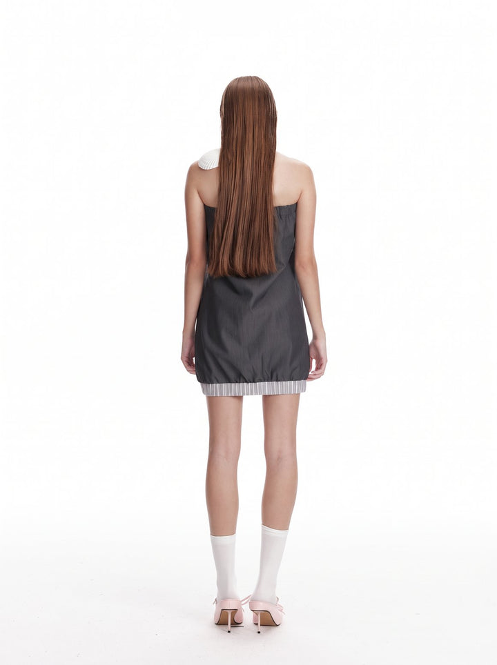 Strapless Bubble Hem Mini Dress