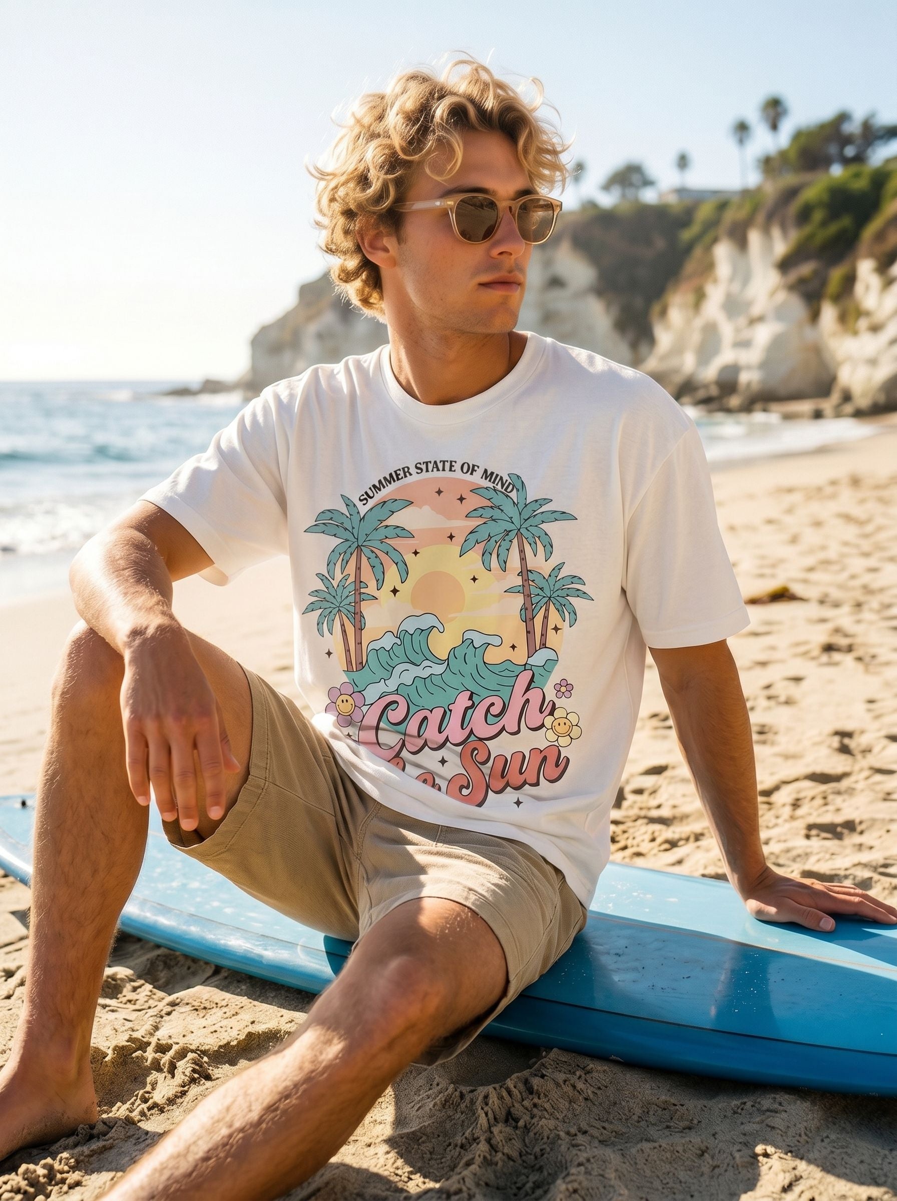 Vintage Retro Beach Graphic T-Shirt