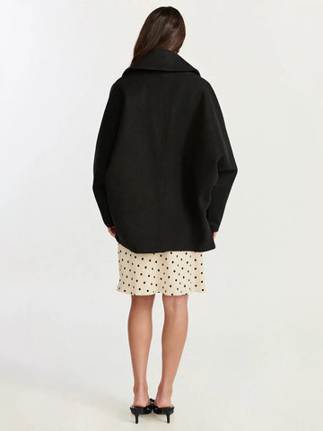 Oversized Button Up Wool Blend Coat
