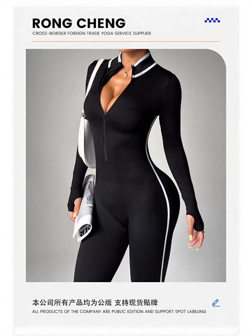 Slimming Zip Up Sport Jumpsuit