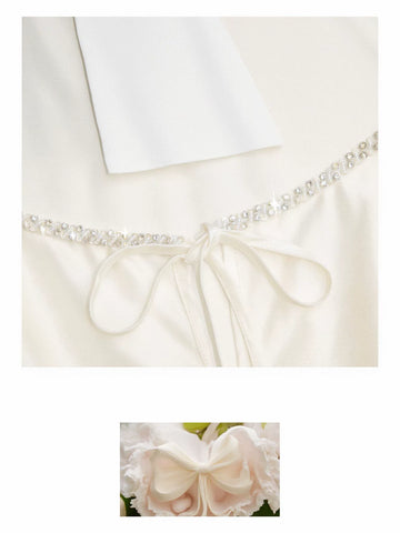 Lace Trim Cropped Satin Blouse