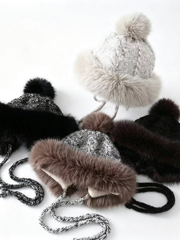 Cozy Faux Fur Pom Pom Hat
