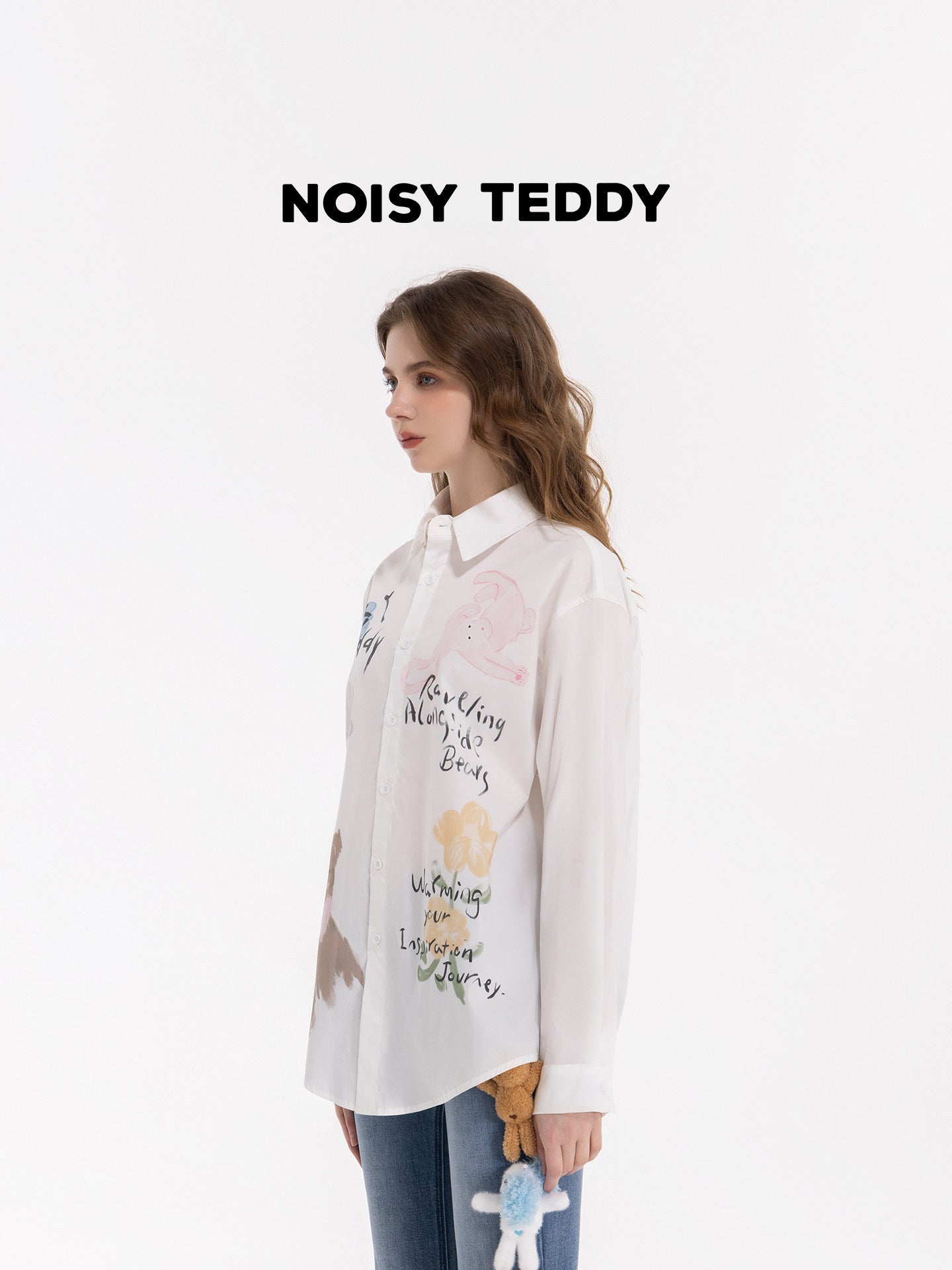Oversized Graphic Printed Button Up Shirt