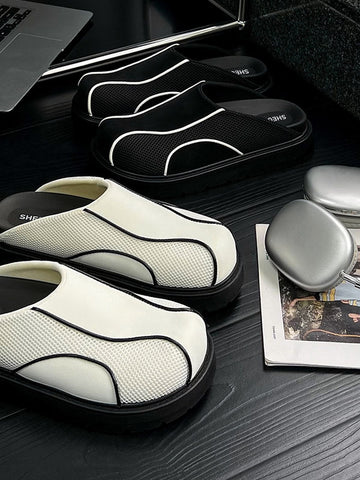 Comfy Platform Mesh Slip On Mules