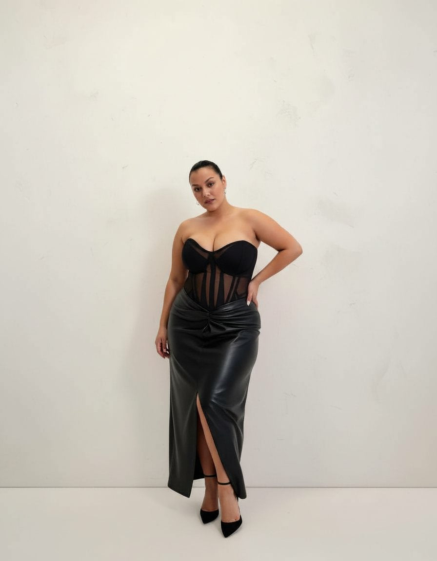 Plus Size Overskirt Autumn Winter Casual Fit Women's Clothing Style Leisure Suitable For Plus Size Half Skirt