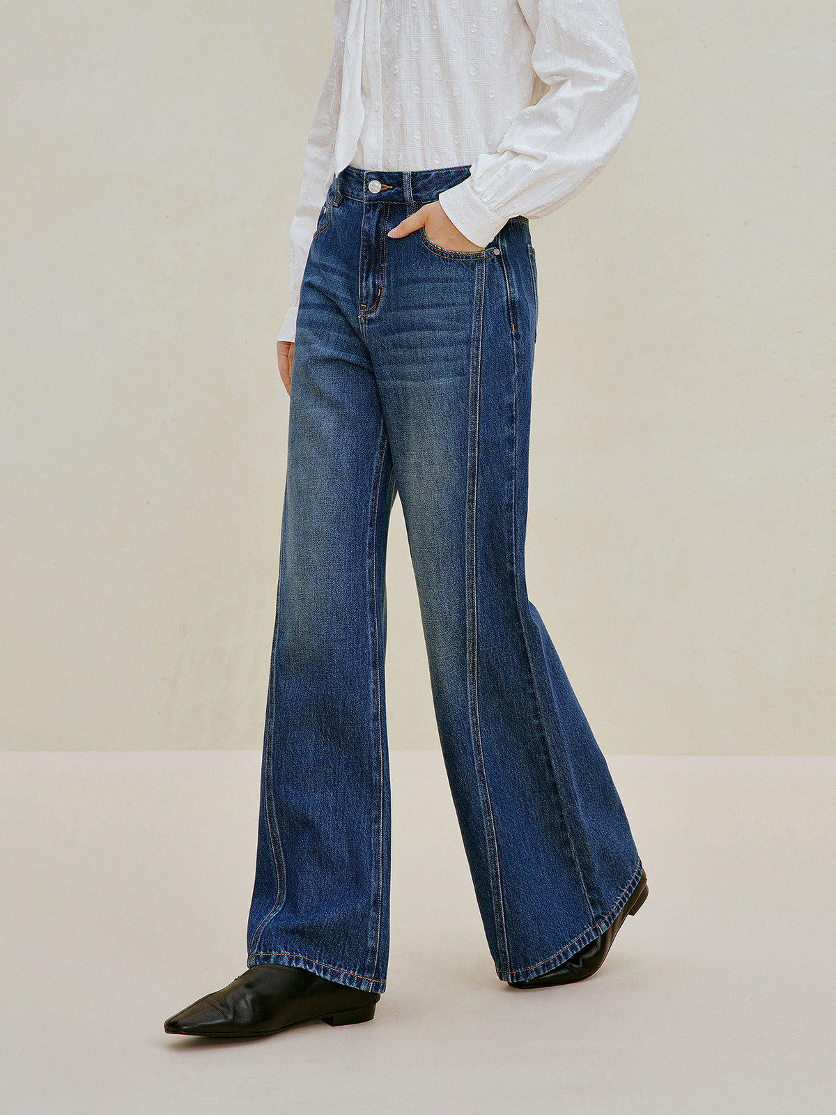 High Waisted Flare Leg Jeans