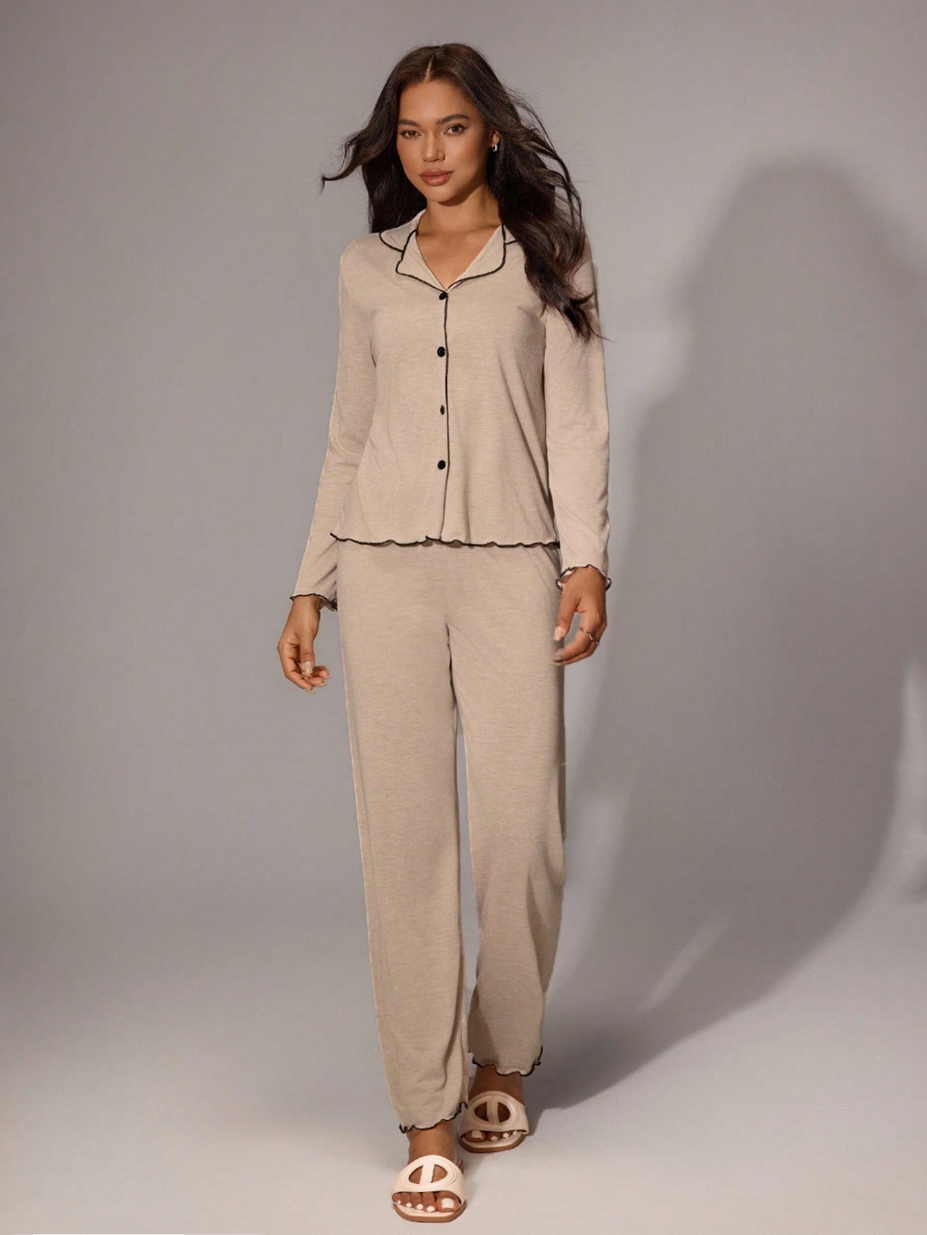 Soft Lettuce Edge Pajama Set
