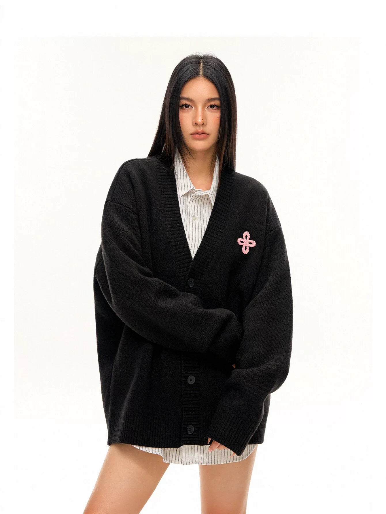 Oversized Graphic Unisex Knit Cardigan