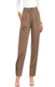 High Waisted Pleated Tapered Trousers