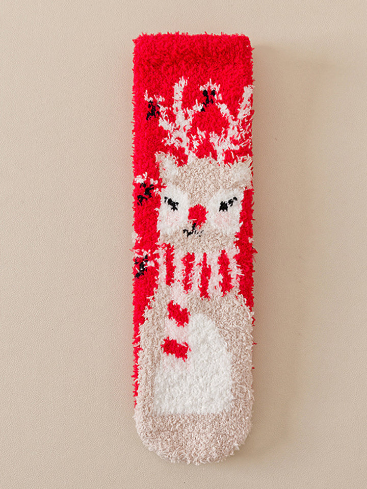Cozy Plush Christmas Tree Socks