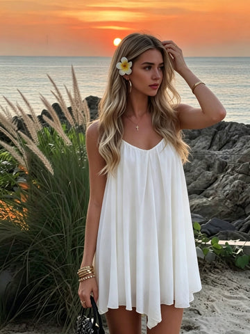 Flowy Chiffon Sleeveless Mini Dress