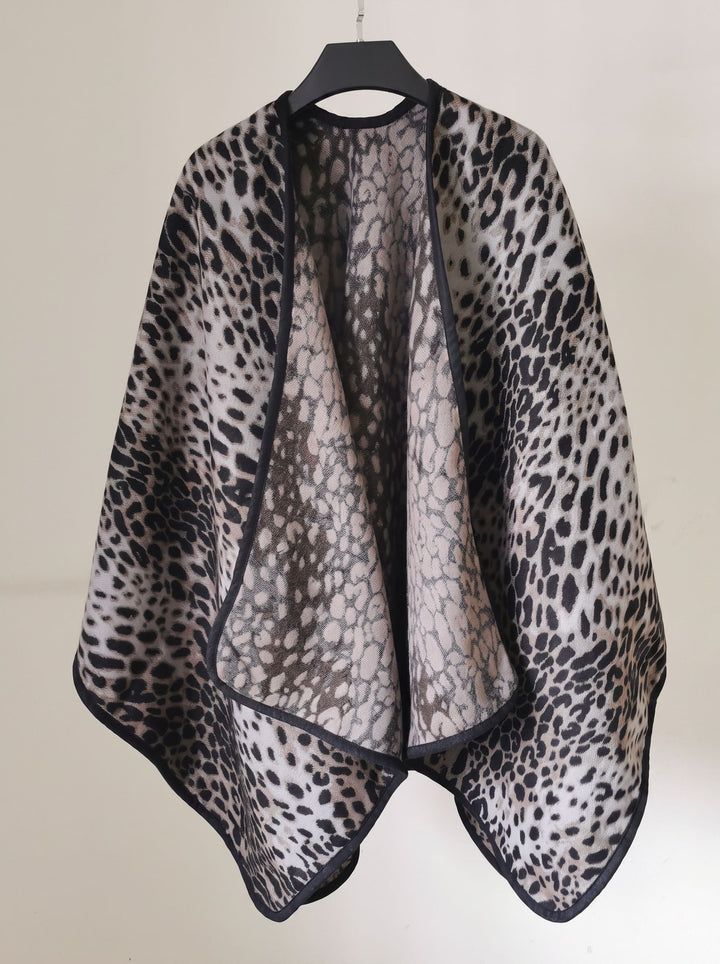 Cozy Reversible Leopard Print Shawl Scarf