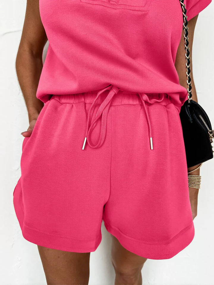 Cozy Zip Up Shorts Set