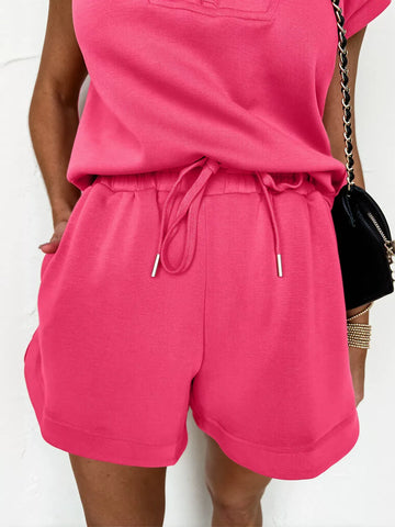 Cozy Zip Up Shorts Set