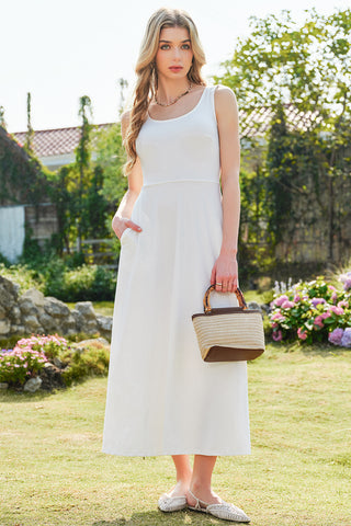 Sleeveless Side Slit Midi Dress
