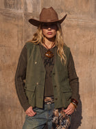 Studded Suede Utility Vest