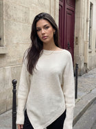 Oversized Asymmetric Hem Pullover Sweater