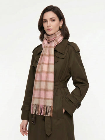 Soft Plaid Tassel Winter Scarf