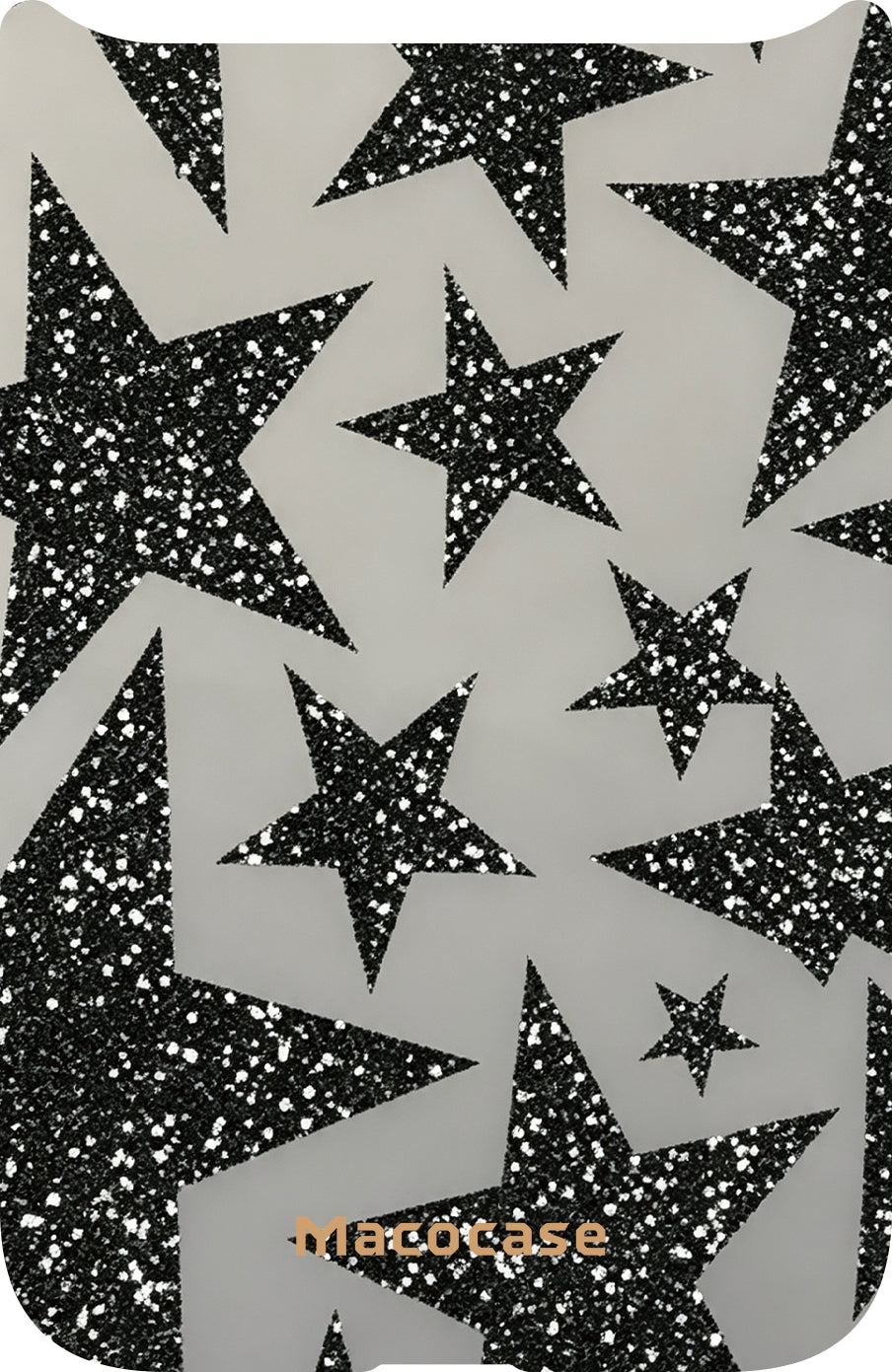 Black Glitter Star Pattern Phone Case