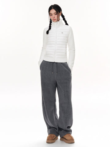 Slim Fit Quilted Knit Puffer Jacket