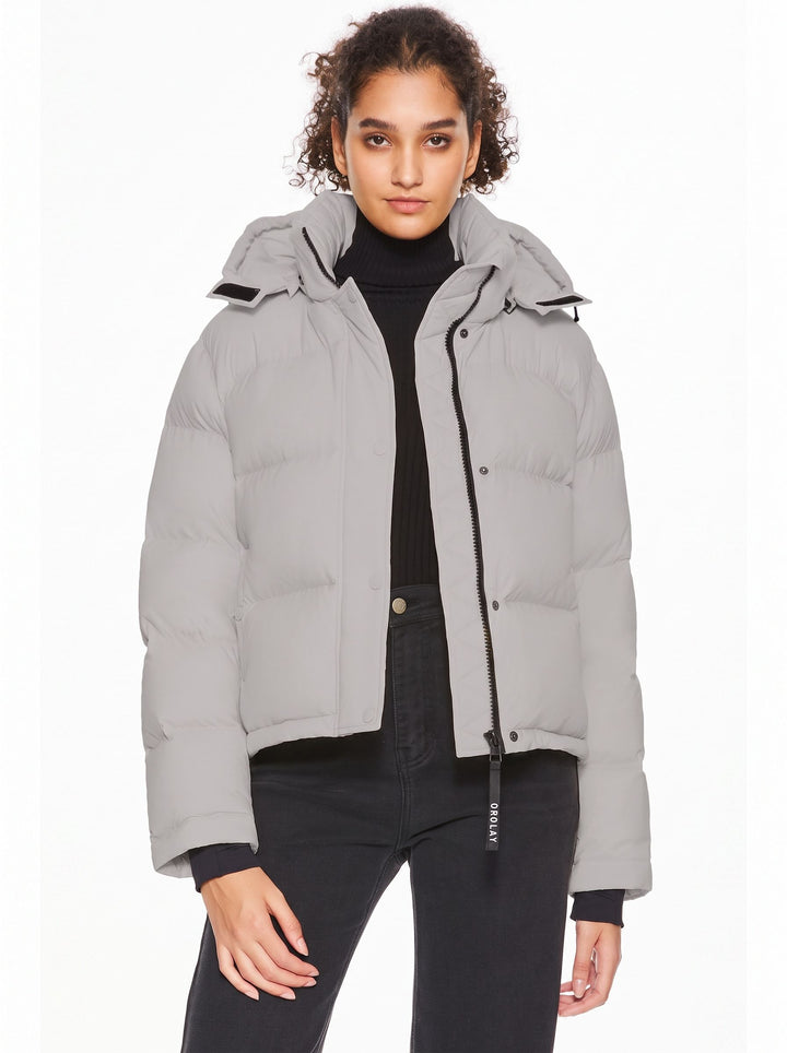 Cropped Stand Collar Puffer Jacket