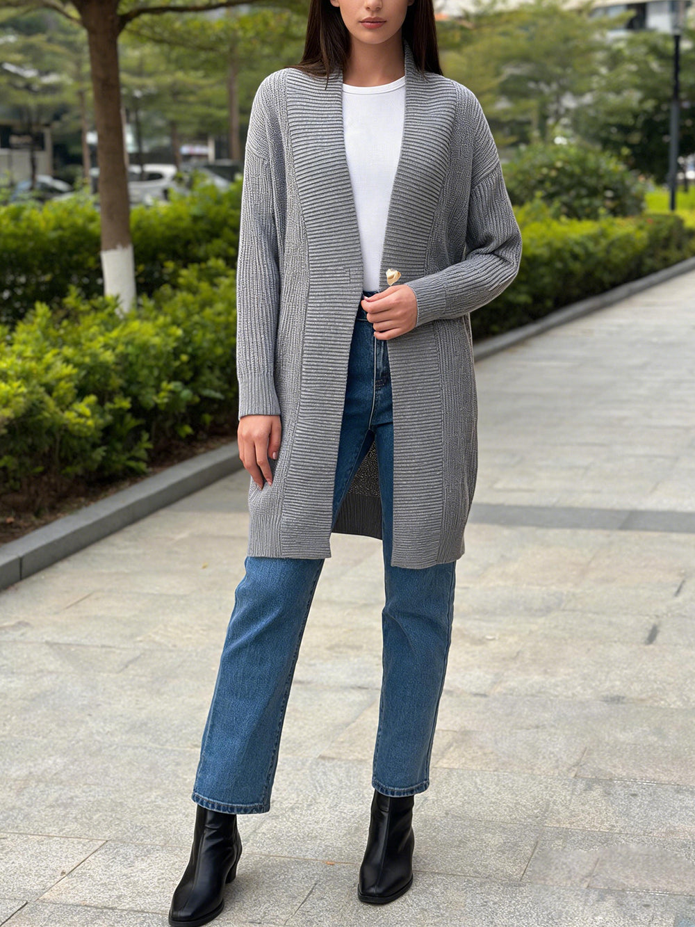 Cozy Oversized Ribbed Knit Cardigan