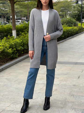 Cozy Oversized Ribbed Knit Cardigan