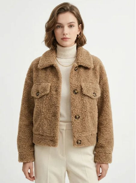 Cozy Button Up Sherpa Jacket