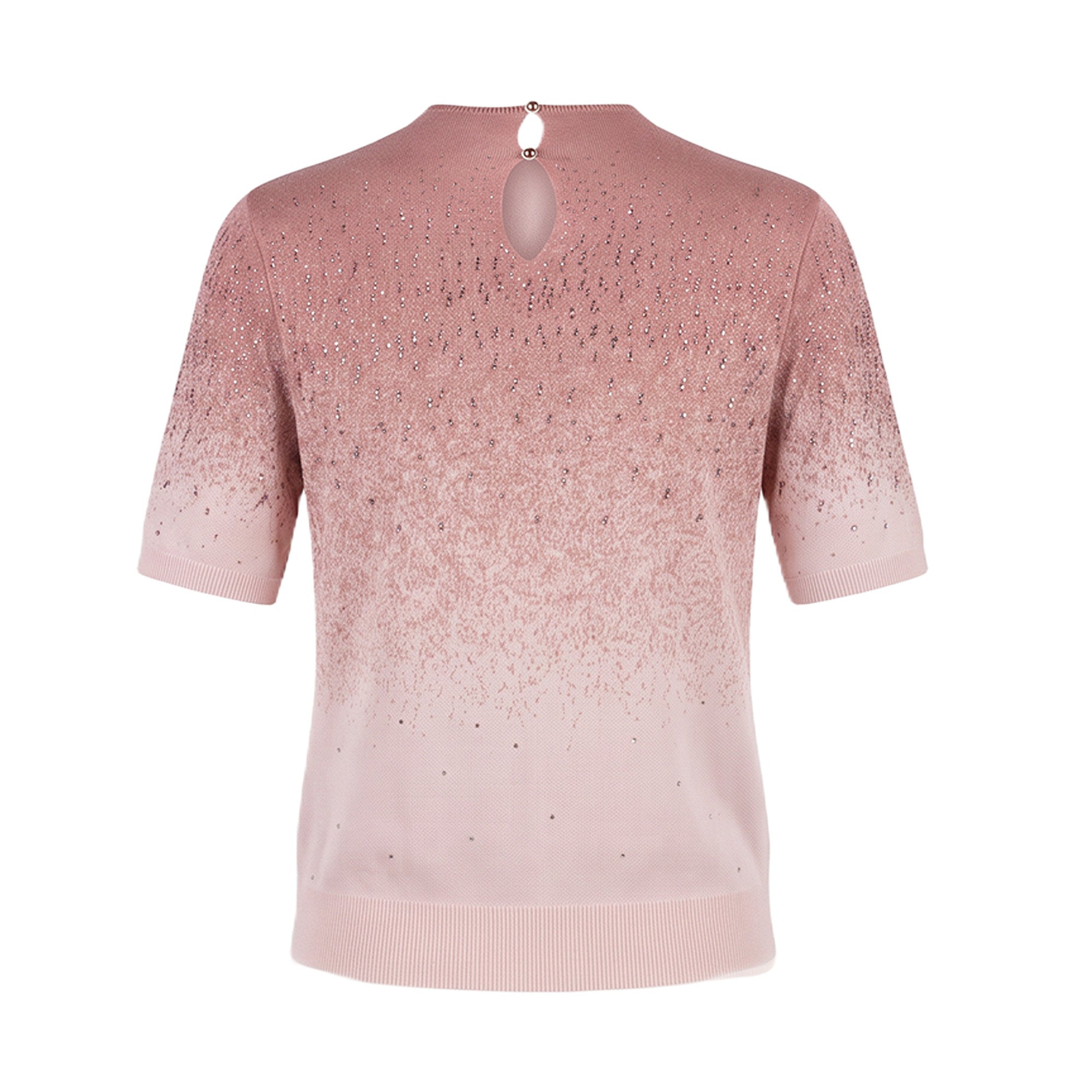 Sparkling Ombre Knit Short Sleeve Sweater