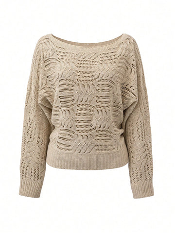 Open Knit Off Shoulder Sweater