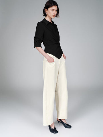 Urban Revivo Asymmetric Slim Fit Shirts-White