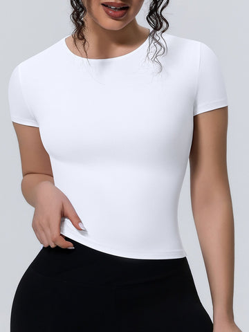 Seamless Stretchy Slim Fit Athletic Tee