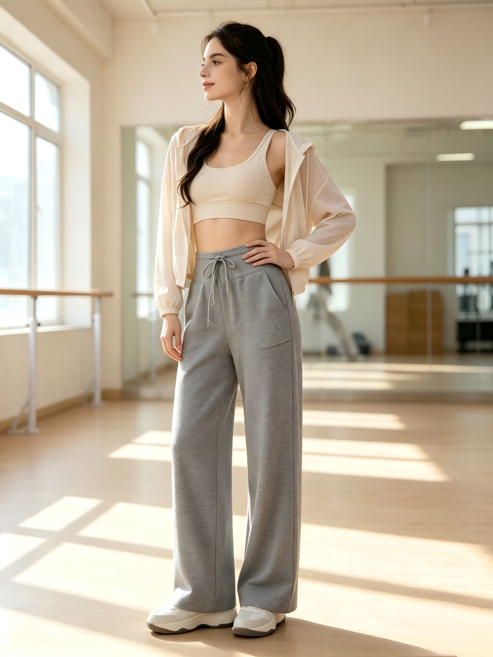 High Waisted Wide Leg Sweatpants