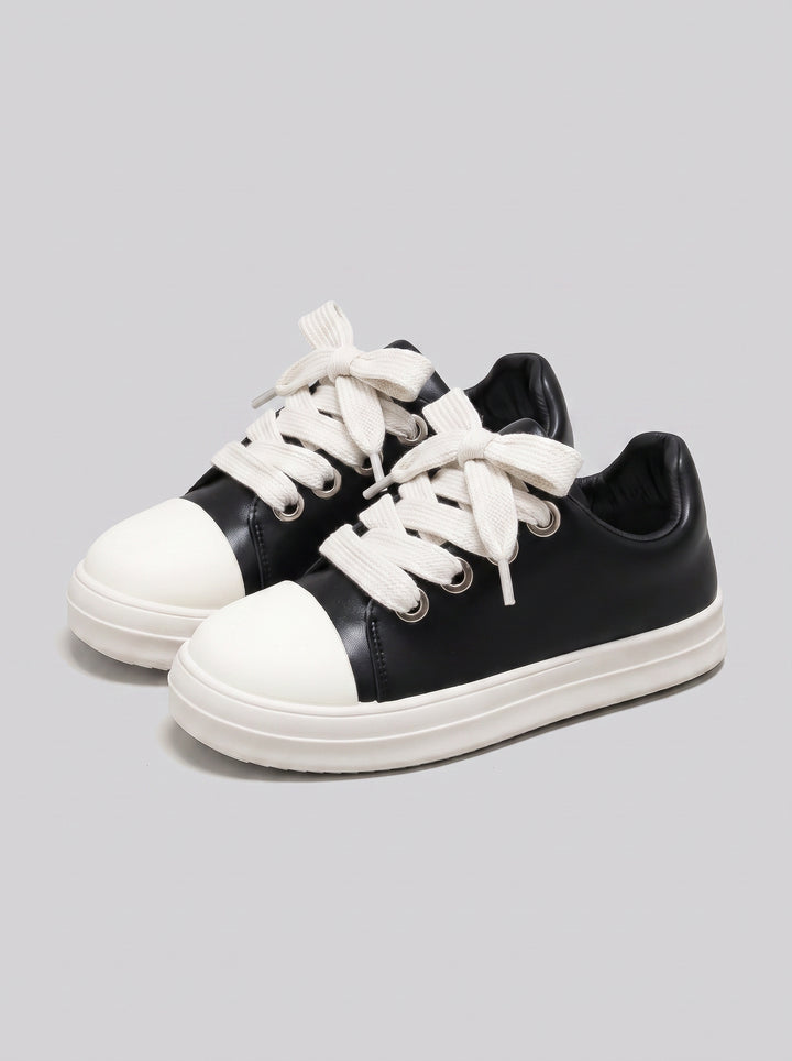 Leather Toe Cap Casual Sneakers