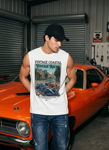 Vintage Graphic Racing Sleeveless Tank Top