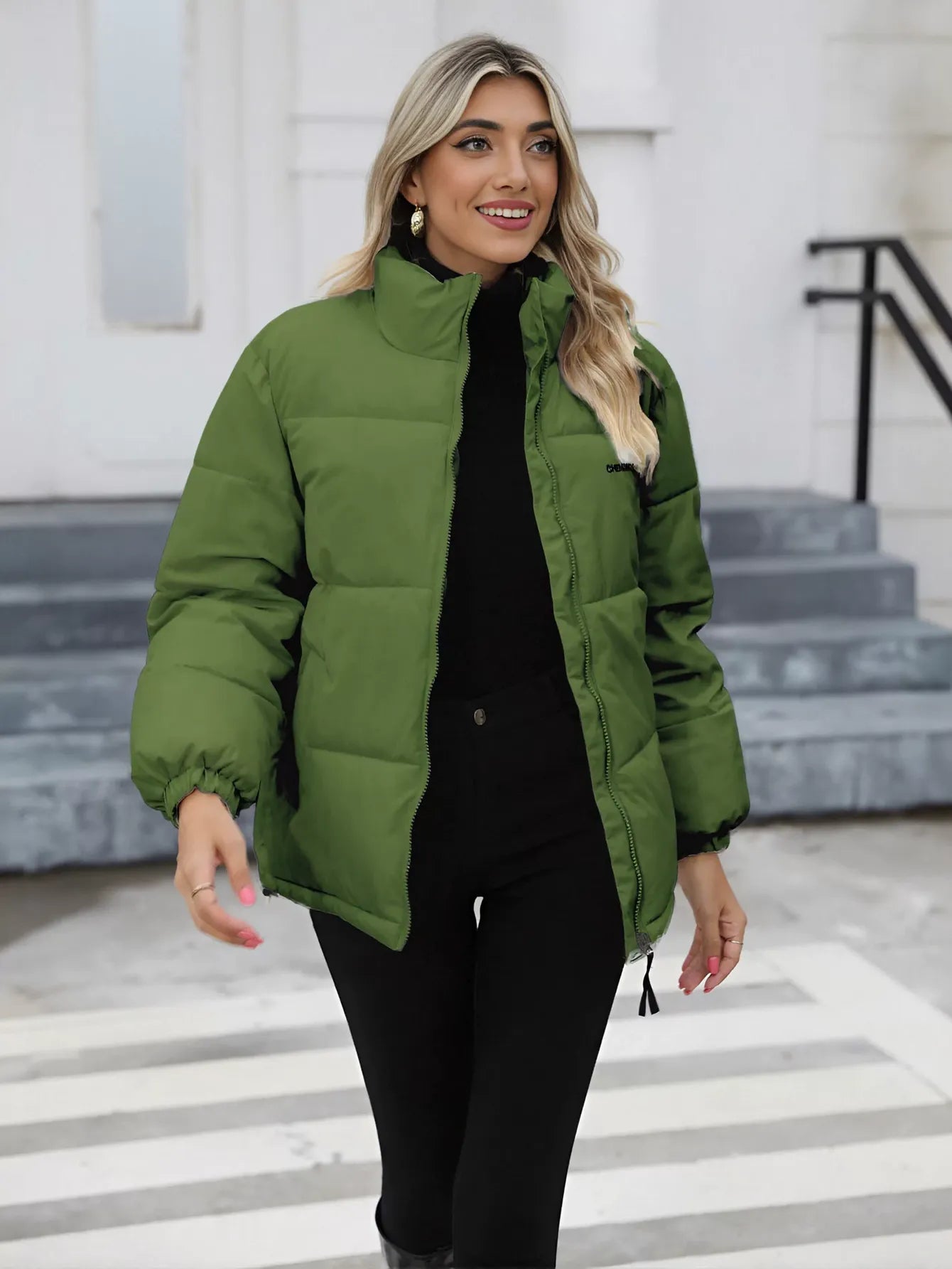 Oversized Stand Collar Puffer Jacket