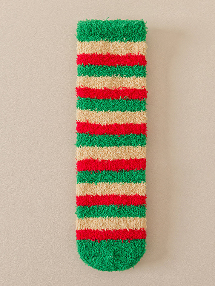 Cozy Plush Christmas Tree Socks
