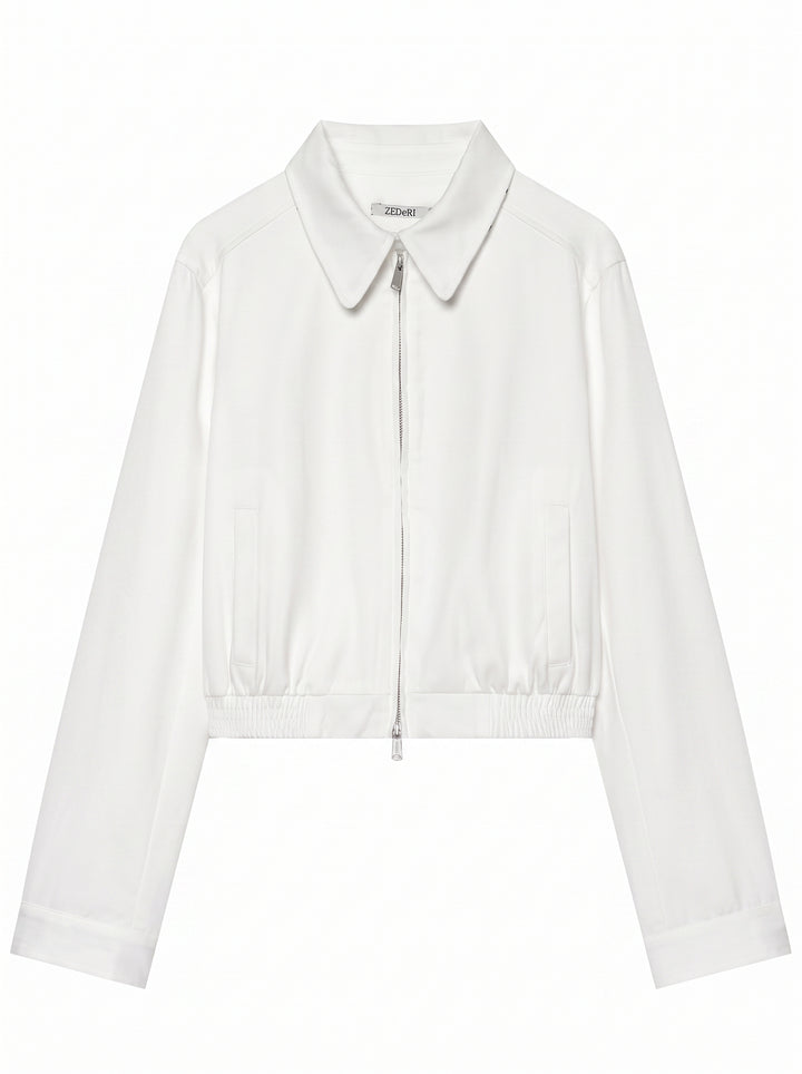 Minimalist Collared Zip Up Jacket
