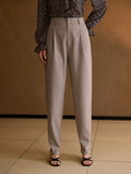 High Waisted Pleated Tapered Trousers