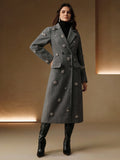 Embellished Double Breasted Wool Coat