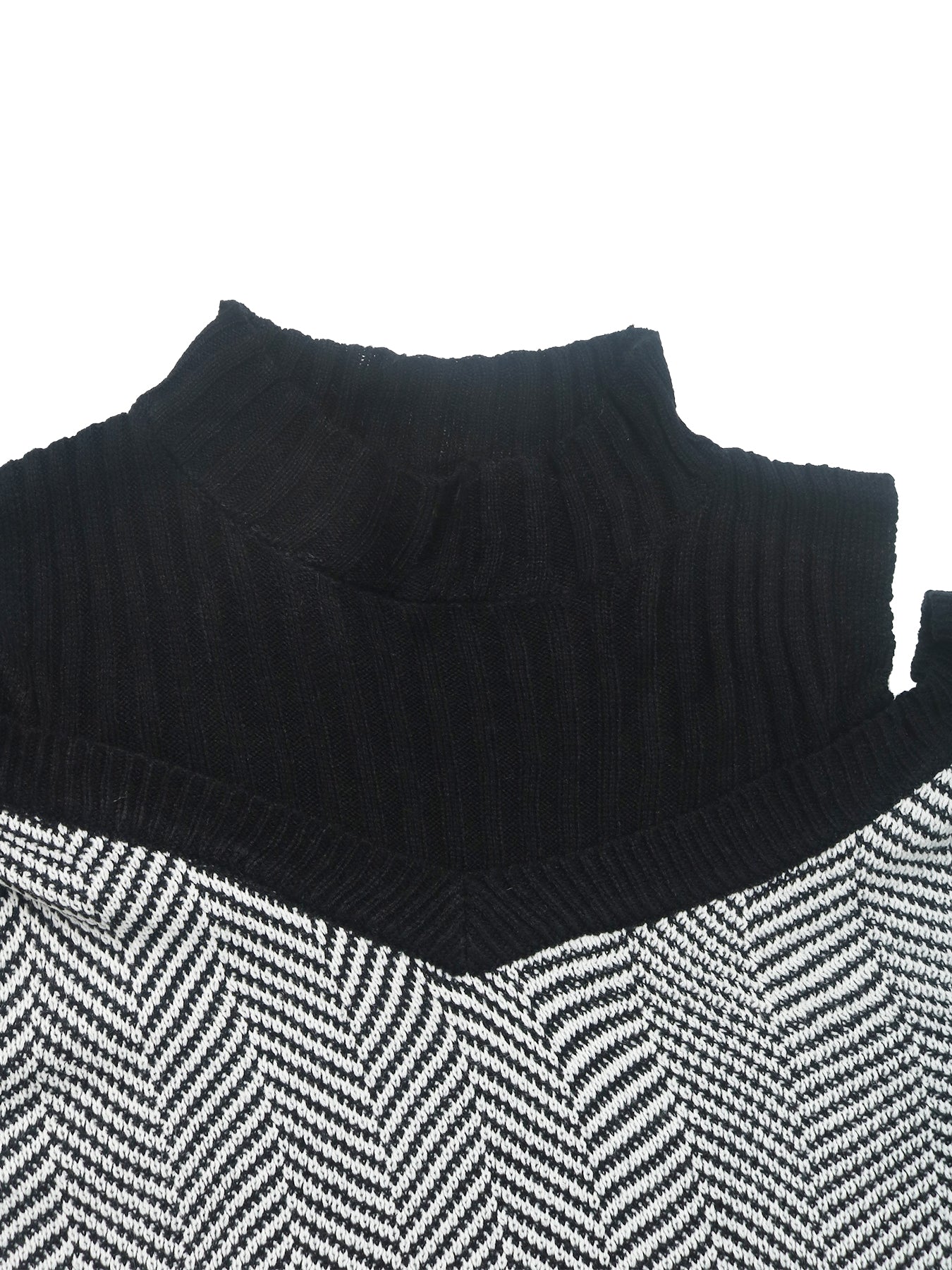 Cold Shoulder Herringbone Knit Sweater