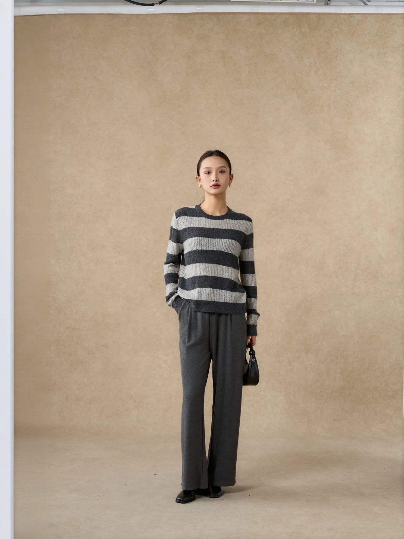 Cozy Striped Crewneck Knit Sweater