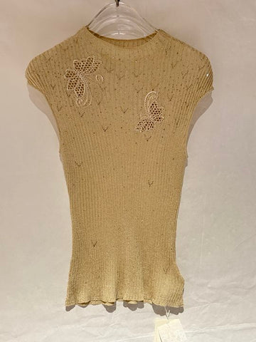 Embroidered Butterfly Shimmer Ribbed Sweater