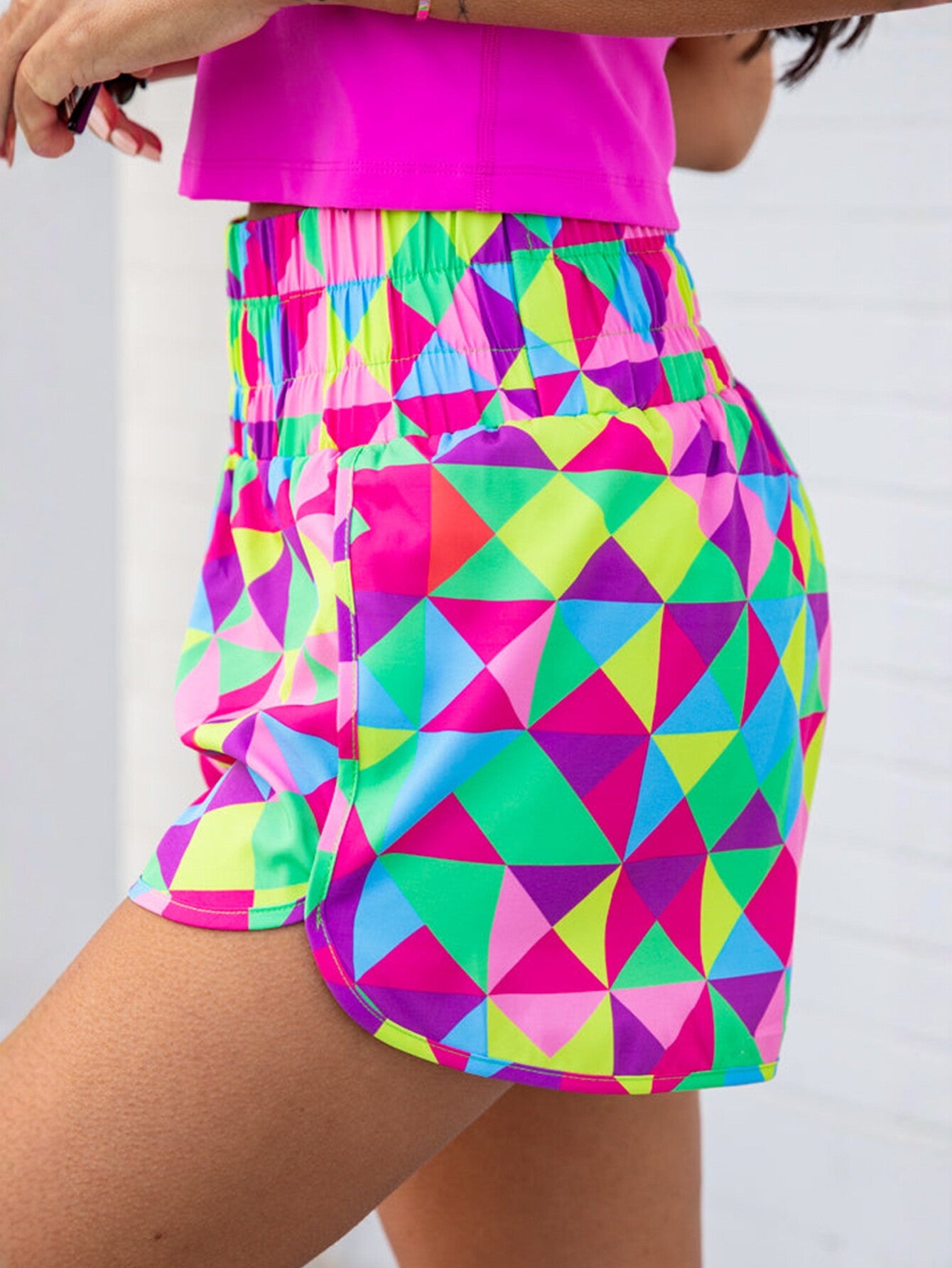Checkered High Waisted Shorts