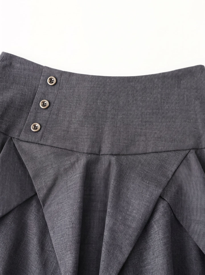 High Waisted Pleated Bubble Skirt