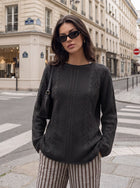 Cozy Cable Knit Pullover Sweater
